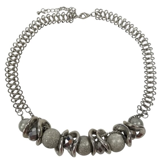 Sparkly Choker Necklace with Iridescent Crystals and Other Shiny Things. - Picture 7 of 9